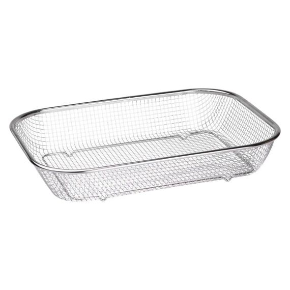 Сито-корзина для мытья овощей и фруктов 37.5х27.5х6.8 см дуршлаг из нержавеющей стали HP-19-23-L