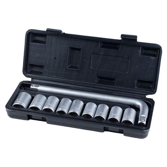 Набір насадок торцевих Grad 1/2" 9 шт + вороток (кейс) (6003035)