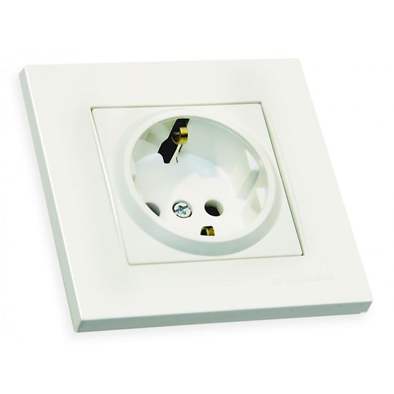 Розетка з/з, 16А, RITA, Mutlusan, білий, (арт.47-01-04)