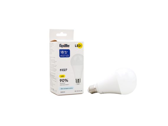 Лампа светодиодная LED E27 18W CW A80 | Зображення 3