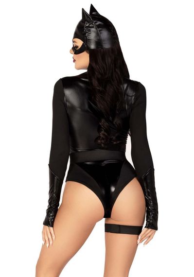 Еротичний костюм кішечки Leg Avenue Fierce Feline L, боді, пояс з підв’язкою, маска кішки sexstyle | Зображення 1