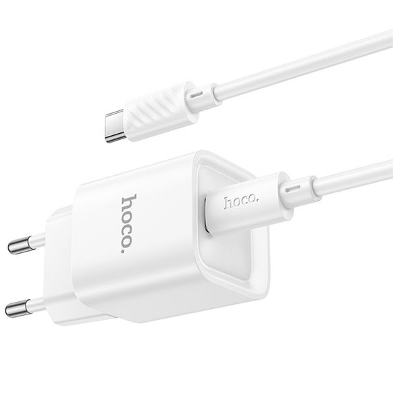 МЗП Hoco C146A Charm PD20W (1USB-C) + кабель Type-C to Type-C White | Зображення 5