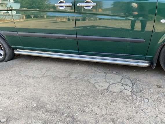 Боковые пороги Premium (2 шт., нерж.) d42, Длинная база для Mercedes Vito / V W447 2014-2024 гг | Зображення 2