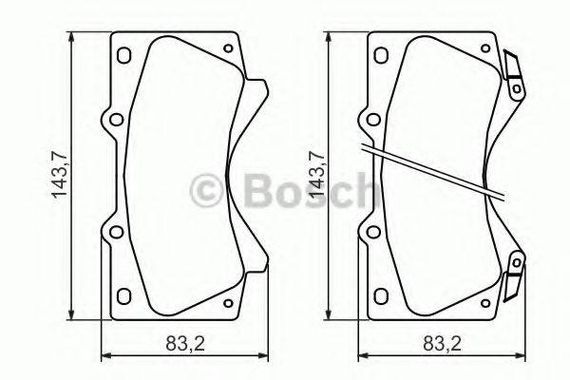 Колодка гальм. диск. TOYOTA LAND CRUISER 100 4.2D J100 1998 - передн. (вир-во Bosch) BOSCH 0986494449 на TOYOTA LAND CRUISER (VDJ20_, UZJ20_)