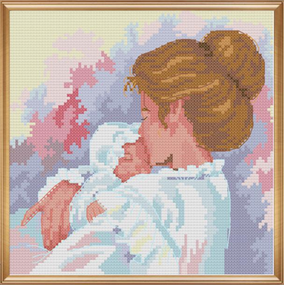Набір для вишивання за нанесеною на канву схемою "Maternal Love 3". AIDA 14CT printed, 21*21 см