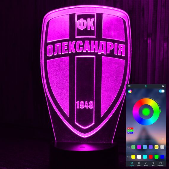 Акриловый светильник-ночник управление с телефона ФК Александрия tty-n001583