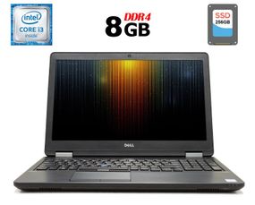 Ноутбук Б-класс Dell Latitude E5570 / 15.6" TN / Core i3-6100U (2(4) ядра по 2.3GHz) / 8GB DDR4 / 256GB SSD / HD Graphics 520 / HDMI / Win 10 б/у