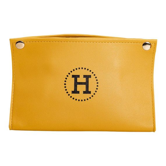 Серветниця з еко шкіри 20×7.5×11.5 см для серветок на кнопках Жовтий HP-3-213Y | Зображення 2