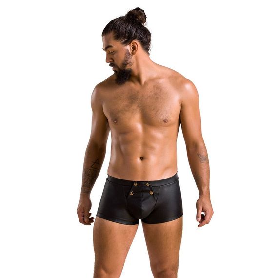 Чоловічі шкіряні боксери з клапаном Passion 050 SHORT PATRICK XXL/XXXL Black | Зображення 2