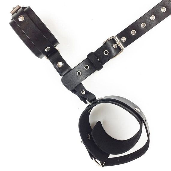 Фиксаторы для шеи и рук из натуральной кожи Art of Sex Bondage Set, Черный | Зображення 5