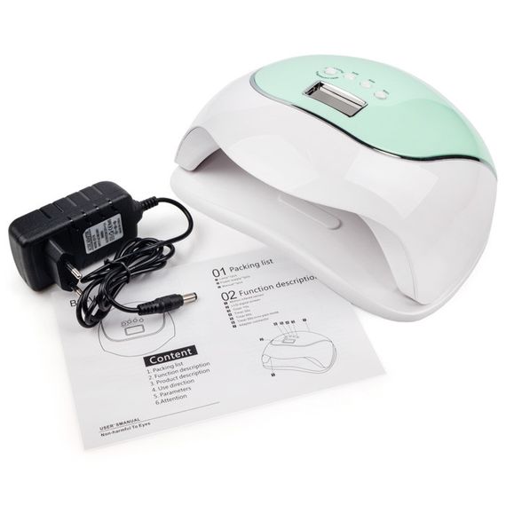 Лампа для ногтей BQ V5 120W (бело-зеленая) | Зображення 2