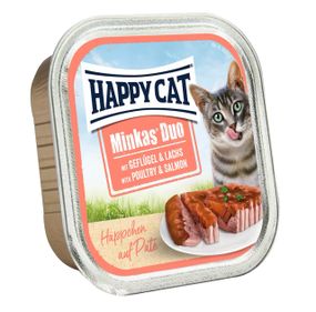 Вологий корм для котів з птахом та лососем Happy Cat Minkas Duo Geflugel + Lachs, 100 гр