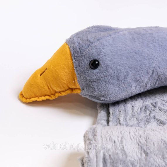 М'яка іграшка-подушка з пледом усередині Гусак-обіймусь 135 (см) іграшка плед 3 в 1 дитячий плюшевий плед Сірий 520-6G | Зображення 1