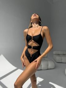 Женский слитный купальник 1540 Черный L