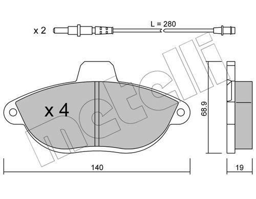 Колодки гальмівні передні Fiat Scudo Peugeot Expert 96- з датчиком  22-0105-0 | Зображення 1