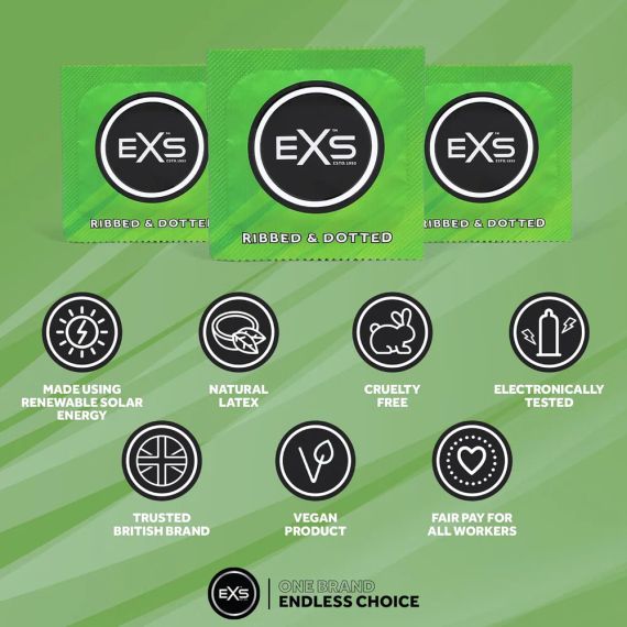 Презерватив - EXS Ribbed And Dotted Condom, 1 шт. | Зображення 3