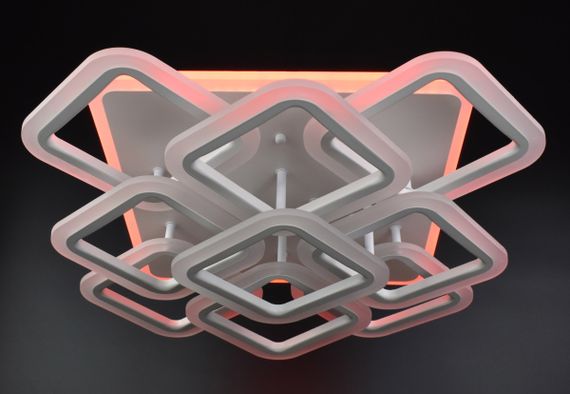 Люстра світлодіодна стельова LED світильник для квартири на стелю лед з пультом 25942 Білий 13х49х49 см. | Зображення 5