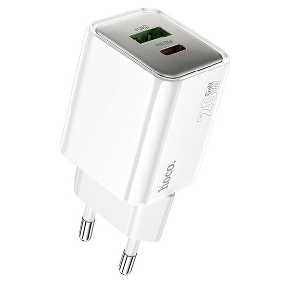 МЗП Hoco N46 Glorious PD20W+QC3.0 (1USB-A/1C) White