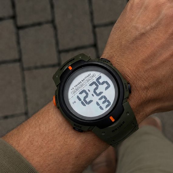 Чоловічий годинник Skmei 1560 Green-Orange | Зображення 2