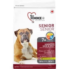 Корм 1st Choice Senior Sensitive Skin & Coat All Breeds сухий з ягнятком та оселедцем для літніх собак із чутливою шкірою 2.72 кг