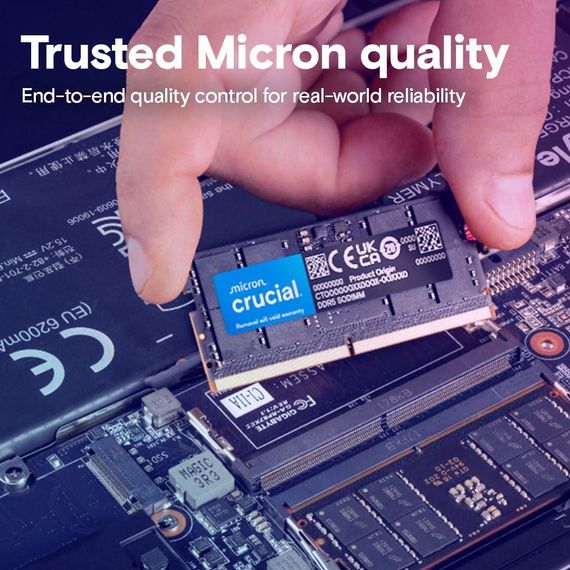 Оперативная память Crucial DDR5 16 ГБ 4800 МГц SODIMM CL40 для ноутбука и мини ПК CT16G48C40S5 для компьютера | Зображення 5