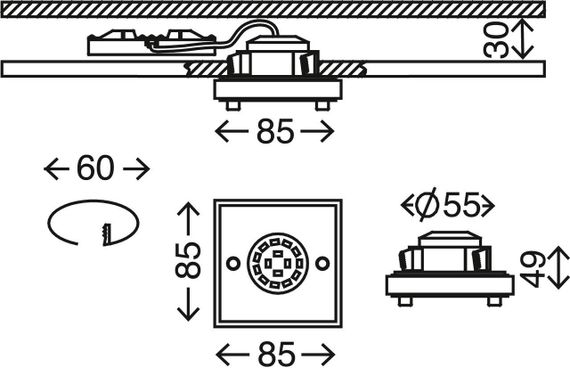 Світильник вбудований стельовий LED для ванної Briloner ATTACH 7215-012 5W IP44 | Зображення 1