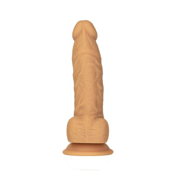 Фалоімітатор ADDICTION Dual Density Silicone Dildo Caramel 8″, присоска, діаметр 4,3 см, віброкуля в Sex Aura | Зображення 1