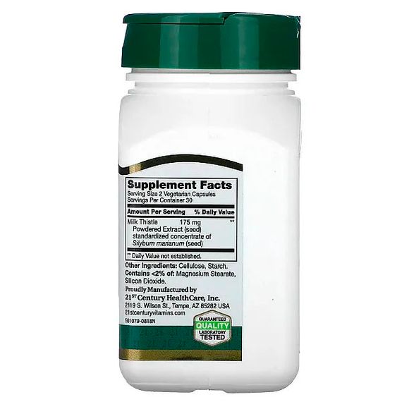 Расторопша 21st Century Milk Thistle Extract 60 Veg Caps | Зображення 1