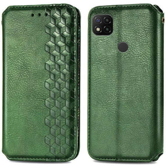 Шкіряний чохол-книжка GETMAN Cubic (PU) для Xiaomi Redmi 9C Зелений | Зображення 4