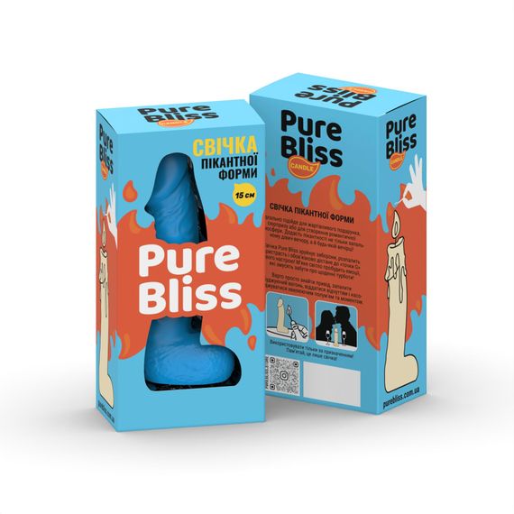 Свеча в виде члена Pure Bliss MINI Blue 15 см | Зображення 5