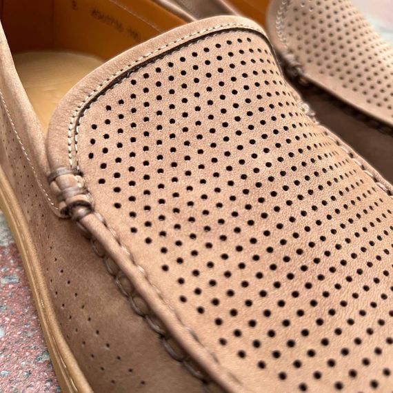 Бежеві чоловічі мокасини з перфорацією 40 41 42 44 розмір | Зображення 5