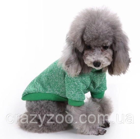 Кофта для собак та котів EcoToys Green XS ряба зелена A: 20 см B: 31 см C: 19 см 7068 | Зображення 3