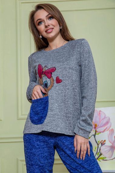 Женский костюм штаны + кофта серо-синего цвета 172R1211 | Зображення 5