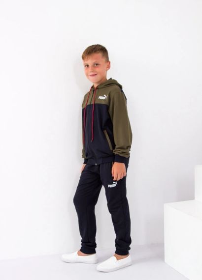 Костюм спортивний для хлопчика з надписом "Puma" Носи своє 122 Зелений (9229-1-O-5)
