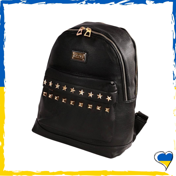 Рюкзак жіночий з якісної екошкіри. Рюкзак для дівчаток. Рюкзак чорний