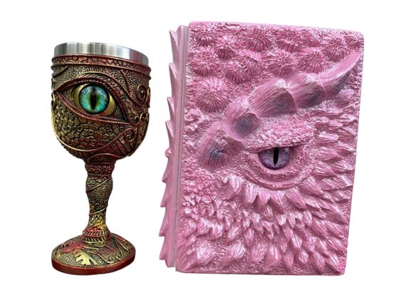 Подарунковий набір Келих 3D Око Зелений і Блокнот 3D «Дракон Єдинорога»