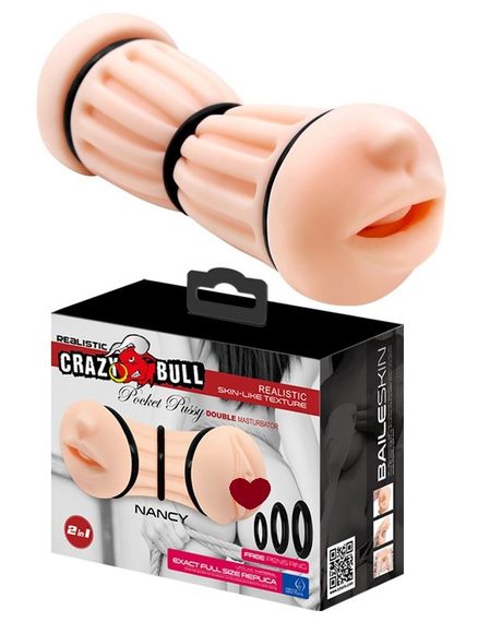 Мастурбатор з двома входами Crazy Bull-NANCY Pocket Риѕѕум DOUBLE MASTURBATOR, BM-009224H sexstyle
