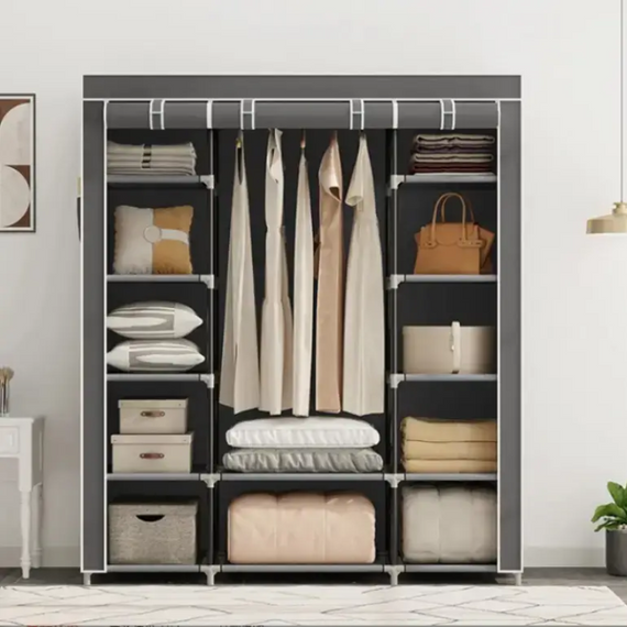 Тканинна шафа Storage Wardrobe, органайзер для речей, шафа складана на 3 секції