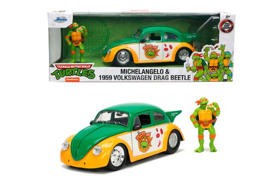 Машина металева Volkswagen Beetle Ніндзя з фігуркою Michelangelo | Зображення 8
