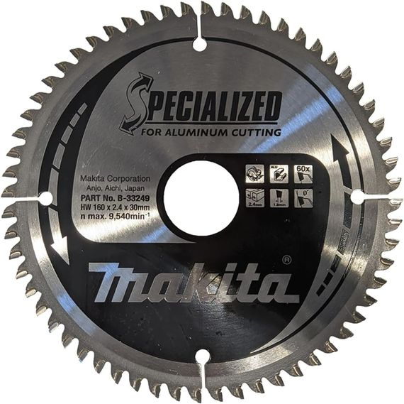 Диск пильный по алюминию 160х30 мм 60T Makita SPECIALIZED B-33249