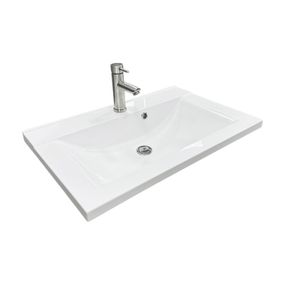 Раковина накладная Adamant QUANTO 70, прямоугольная с сифоном Click-Clack + смеситель (4824296208101)