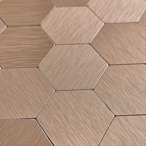 Самоклеюча алюмінієва плитка мозаїка рожеве золото 300х300х3мм SW-00001930 | Зображення 4