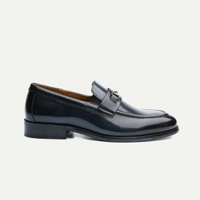 Чорні чоловічі лофери з металевою пряжкою 47 розмір