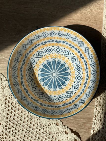 Салатник Olens Тригір'я 102-602-10 18х8 см 900 мл жовтий | Зображення 1