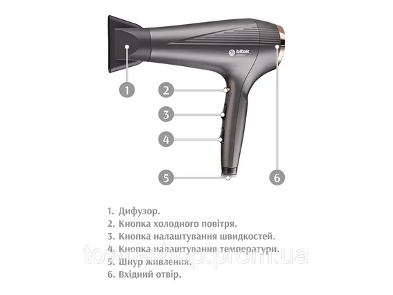 Фен для волос 3600Вт BITEK BT-4015 | Зображення 3