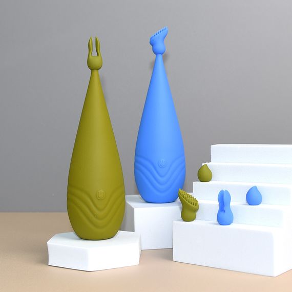 Вібростимулятор із різними насадками Sweet Em, зелений Sex Aura | Зображення 5