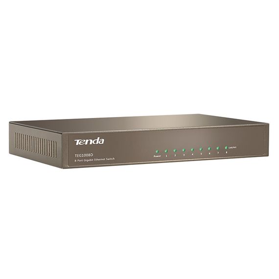 Комутатор TENDA TEG1008D 8port 10/100/1000 BaseTX, desktop, метал | Зображення 2