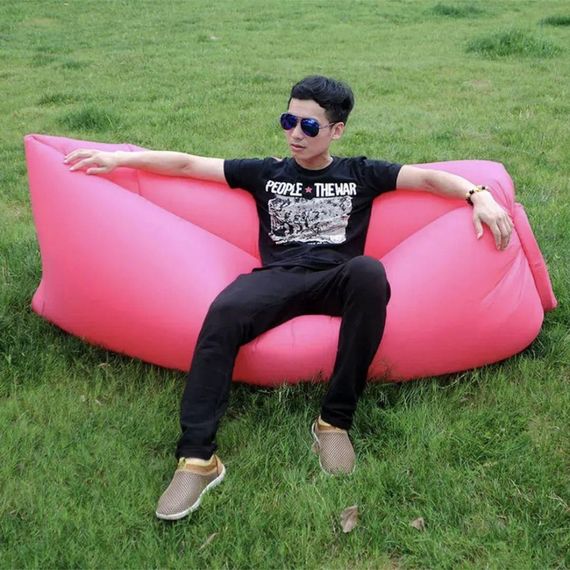 Надувний матрац (180х70 см) AIR SOFA CLOUD, Рожевий/ Шезлонг надувний/ Ламзак | Зображення 2