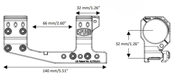 Моноблок Spuhr SP-4026С з виносом. d - 34 мм. Medium. Picatinny | Зображення 6