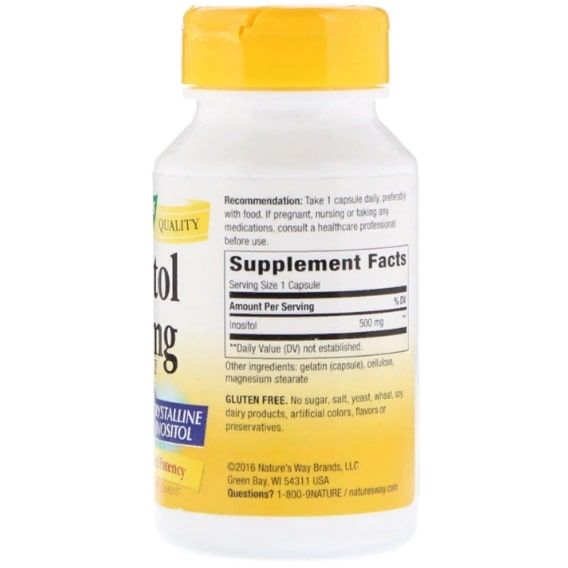 Інозитол Nature's Way Inositol, Once Daily 500 mg 100 Caps NWY40461 | Зображення 1